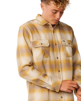 The Rip Curl Mens Classic Surf Count Flannel Shirt in Dark Mustard