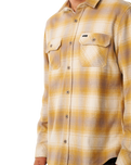 The Rip Curl Mens Classic Surf Count Flannel Shirt in Dark Mustard