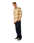 The Rip Curl Mens Classic Surf Count Flannel Shirt in Dark Mustard