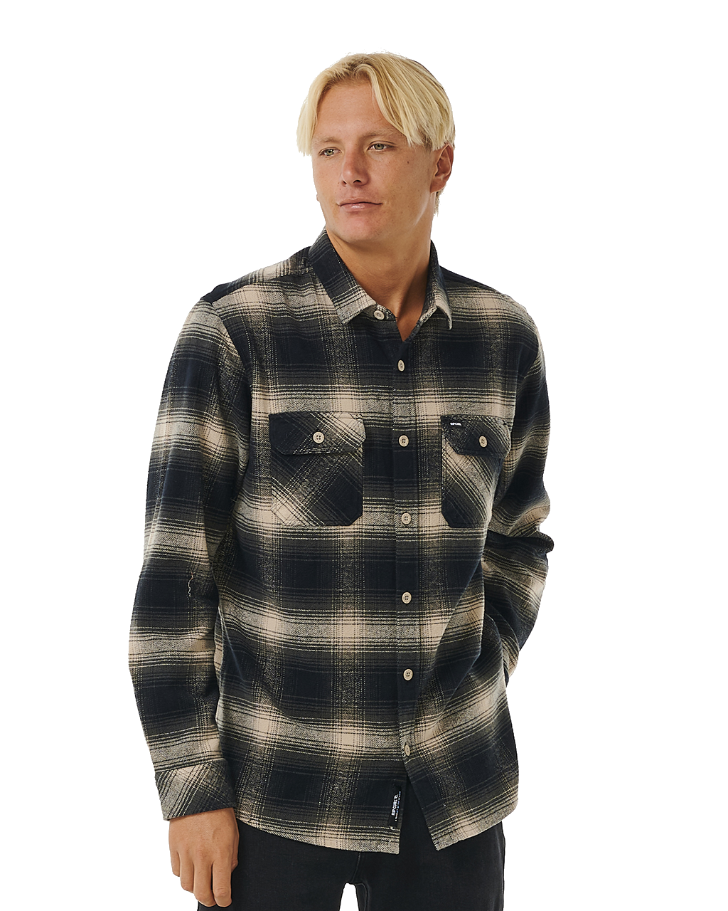 The Rip Curl Mens Count Flannel Shirt in Taupe