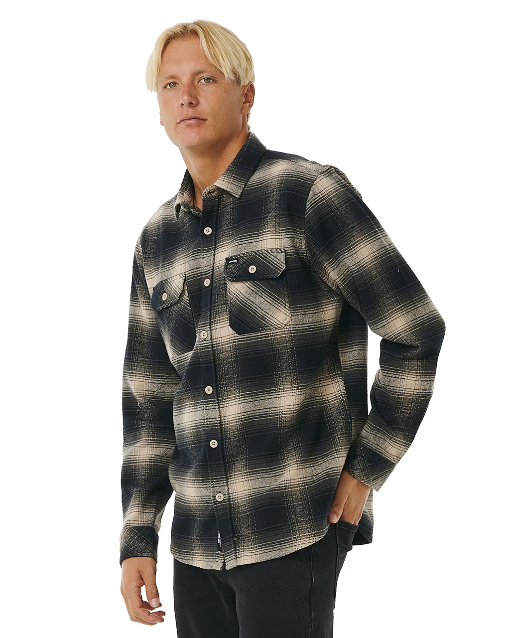 The Rip Curl Mens Count Flannel Shirt in Taupe