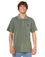 The Rip Curl Mens Wettie Polo Shirt in Cactus Green