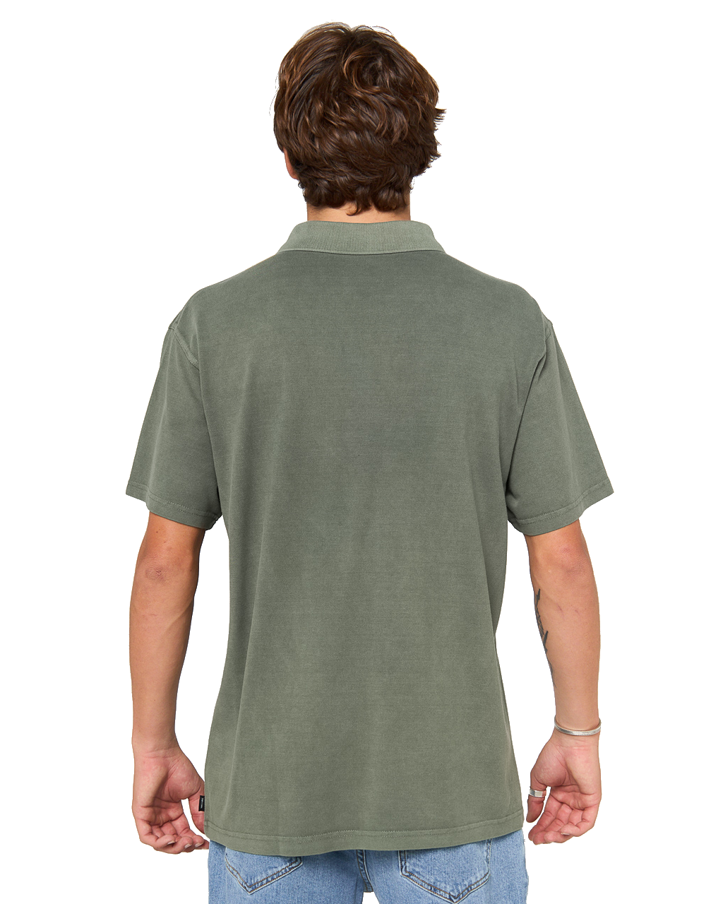 The Rip Curl Mens Wettie Polo Shirt in Cactus Green