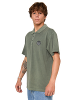 The Rip Curl Mens Wettie Polo Shirt in Cactus Green