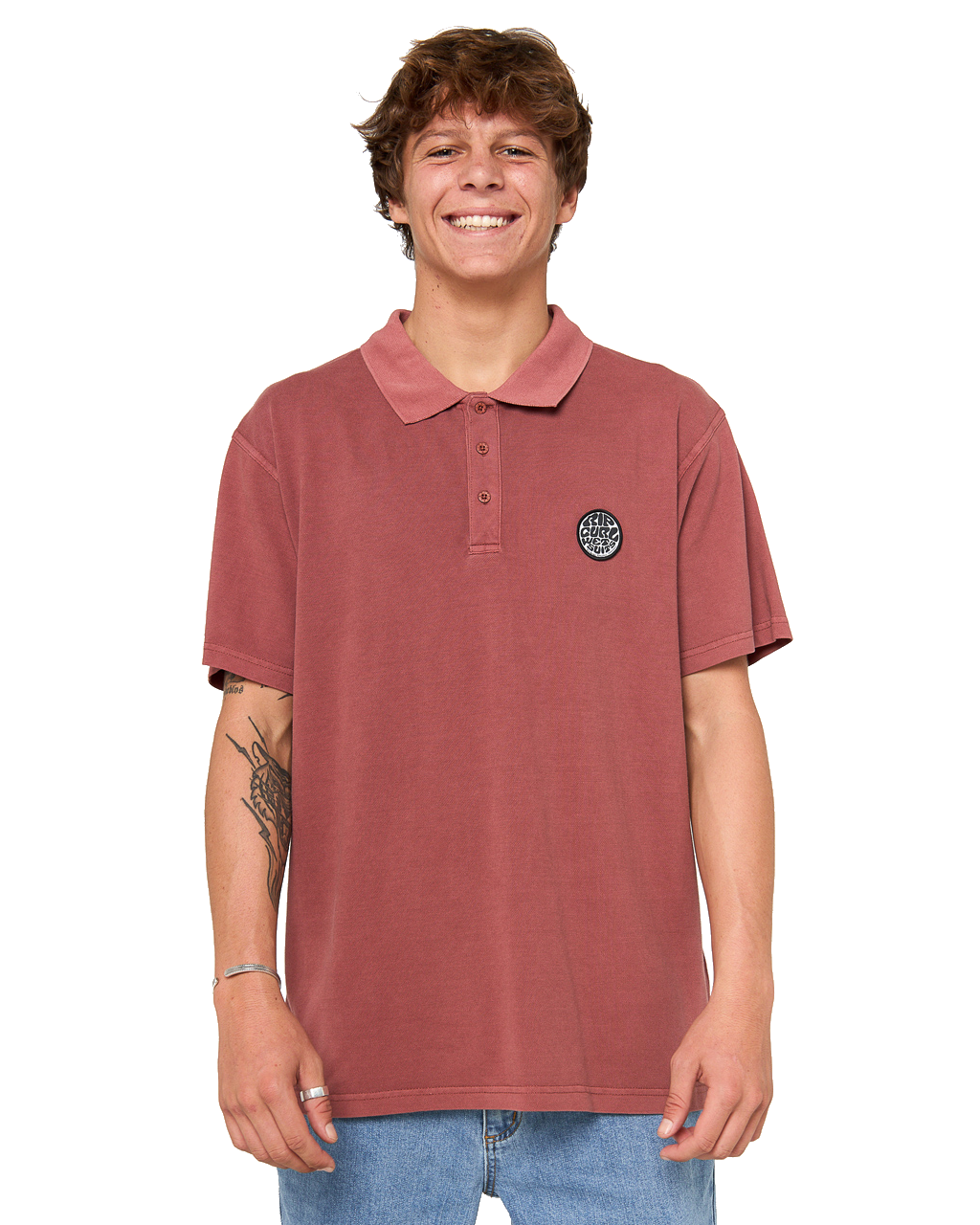 The Rip Curl Mens Wettie Polo Shirt in Apple Butter