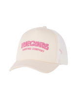 Girls Mixed Trucker Cap in Natural & Pink