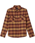 The Brixton Mens Bowery Flannel Shirt in Curry, Washed Black & Crimson