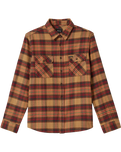 The Brixton Mens Bowery Flannel Shirt in Curry, Washed Black & Crimson