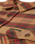 The Brixton Mens Bowery Flannel Shirt in Curry, Washed Black & Crimson