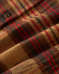 The Brixton Mens Bowery Flannel Shirt in Curry, Washed Black & Crimson