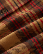 The Brixton Mens Bowery Flannel Shirt in Curry, Washed Black & Crimson