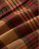 The Brixton Mens Bowery Flannel Shirt in Curry, Washed Black & Crimson