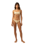The Rhythm Womens Sunray Cheeky Bikini Bottoms in Gold