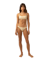 The Rhythm Womens Sunray Cheeky Bikini Bottoms in Gold