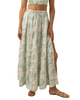 Cairo Tiered Maxi Skirt in Blue