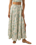 Cairo Tiered Maxi Skirt in Blue