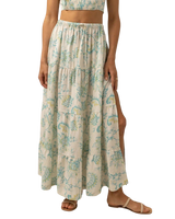 Cairo Tiered Maxi Skirt in Blue