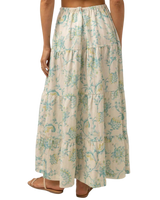 Cairo Tiered Maxi Skirt in Blue