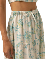 Cairo Tiered Maxi Skirt in Blue