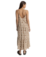 Raya Paisley Tiered Midi Dress in Natural