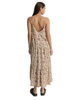 Raya Paisley Tiered Midi Dress in Natural