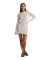 Seashell Crochet Dress in Cream