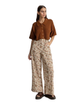 Raya Paisley Wide Leg Trousers in Natural