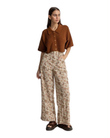 Raya Paisley Wide Leg Trousers in Natural
