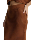 Evermore Knit Midi Skirt in Caramel