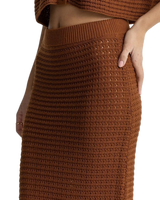 Evermore Knit Midi Skirt in Caramel