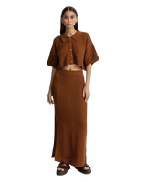 Evermore Knit Midi Skirt in Caramel