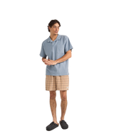 The Rhythm Mens Vintage Terry Polo Shirt in Slate