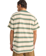The Rhythm Mens Everyday Strip T-Shirt in Vintage Green
