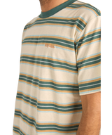 The Rhythm Mens Everyday Strip T-Shirt in Vintage Green