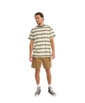 The Rhythm Mens Everyday Strip T-Shirt in Vintage Green