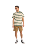 The Rhythm Mens Everyday Strip T-Shirt in Vintage Green