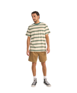 The Rhythm Mens Everyday Strip T-Shirt in Vintage Green