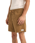 The Rhythm Mens Cord Jam Volley Shorts in Cedar