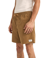 The Rhythm Mens Cord Jam Volley Shorts in Cedar