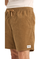 The Rhythm Mens Cord Jam Volley Shorts in Cedar