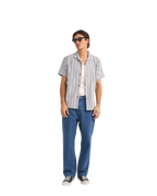 The Rhythm Mens Vacation Stripe Shirt in Blue