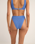 The Rhythm Womens Isla Rib Hi Banded Bikini Bottoms in Cornflower