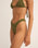 The Rhythm Womens Isla Rib Skimpy Bikini Bottoms in Ivy