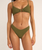 The Rhythm Womens Isla Rib Holiday Bikini Bottoms in Ivy