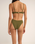 The Rhythm Womens Isla Rib Holiday Bikini Bottoms in Ivy