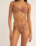 The Rhythm Womens Marie Floral Soft Side Itsy Bikini Bottoms in Pink