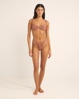 The Rhythm Womens Marie Floral Soft Side Itsy Bikini Bottoms in Pink