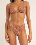 The Rhythm Womens Marie Floral Holiday Bikini Bottoms in Pink