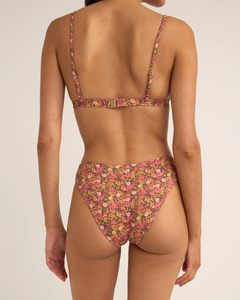 The Rhythm Womens Marie Floral Holiday Bikini Bottoms in Pink