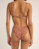 The Rhythm Womens Marie Floral Holiday Bikini Bottoms in Pink
